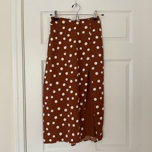 A&F Brown Polkadot Midi Dress XS NWOT
